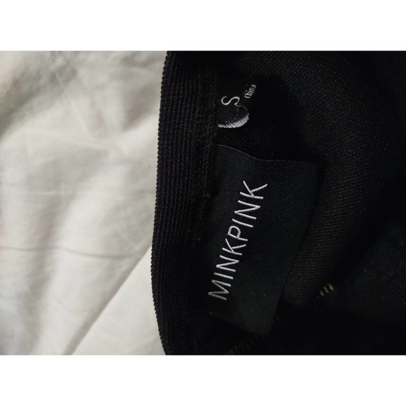 Mink Pink Dress Size S Black Cold Back Long Sleeve - Picture 4 of 8